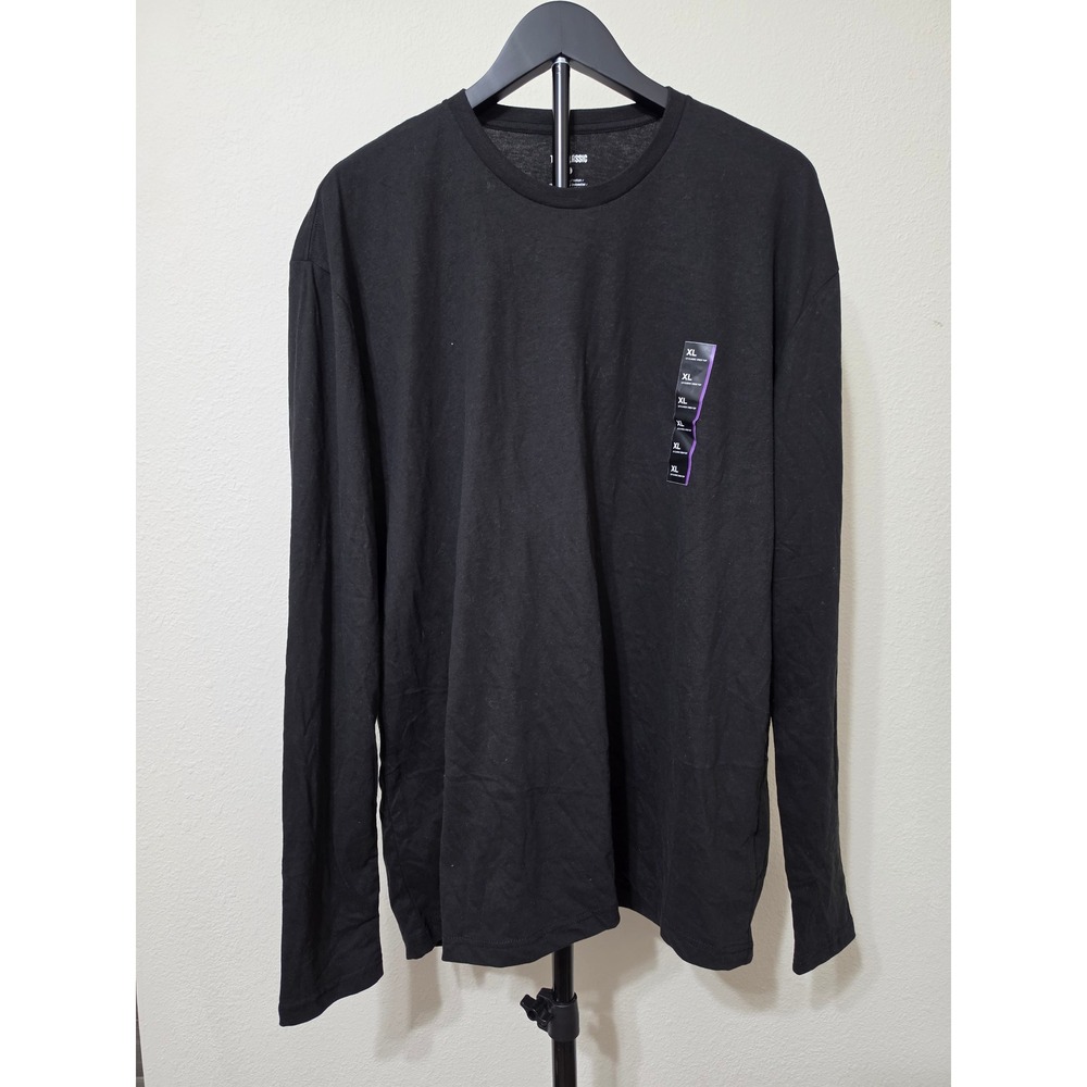 True Classic Mens Long Sleeve Crew Neck T-Shirt Black XL TCT420DWTBLACKXL NEW